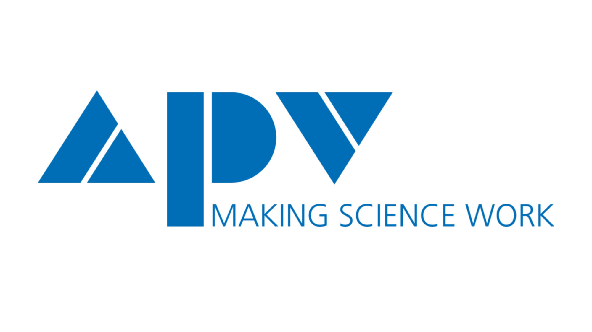 APV logo in blue with geometric shapes and the slogan 'MAKING SCIENCE WORK' beneath it